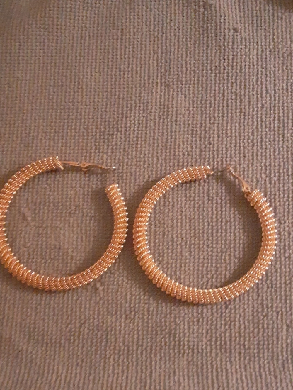 Gold-Tone Textured Hoop Earrings - Women's Fashion Jewelry